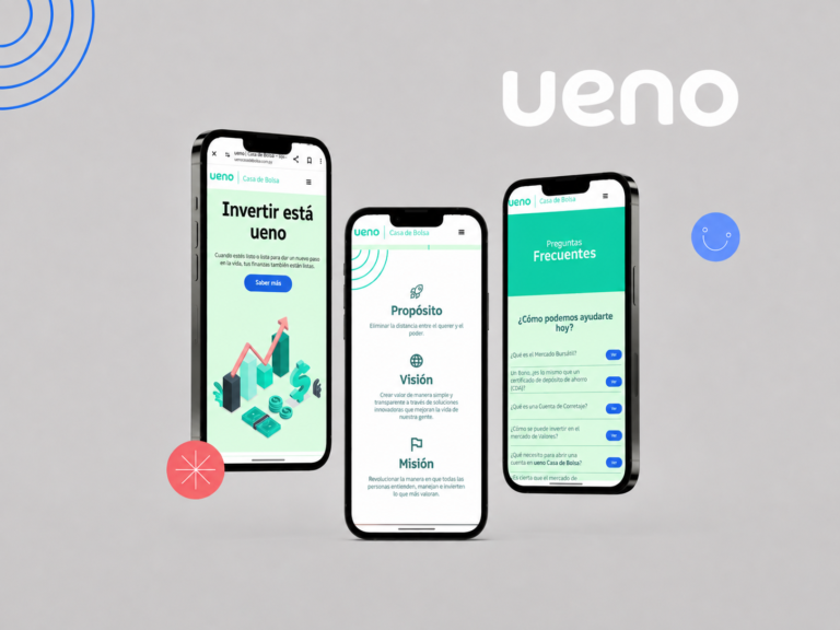 UENO — diseño UX/UI, vista mobile